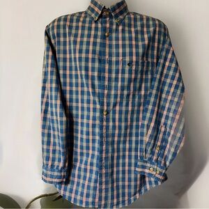 Carhartt Plaid Long Sleeve Button Up Shirt Men's Size Medium Blue/white /Red